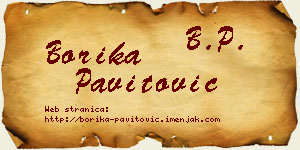 Borika Pavitović vizit kartica